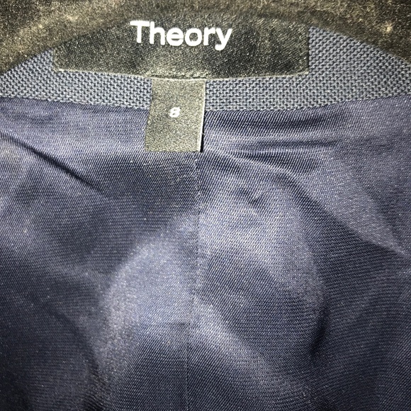 Theory Nocturne Navy Halter Oxford Wool Trench Dress( flaw) - Picture 3 of 7